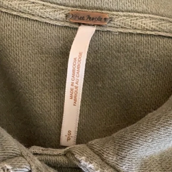 Free People sold out Ruby Jacket Olive like new size S fleece cozy sweatshirt - Picture 3 of 5